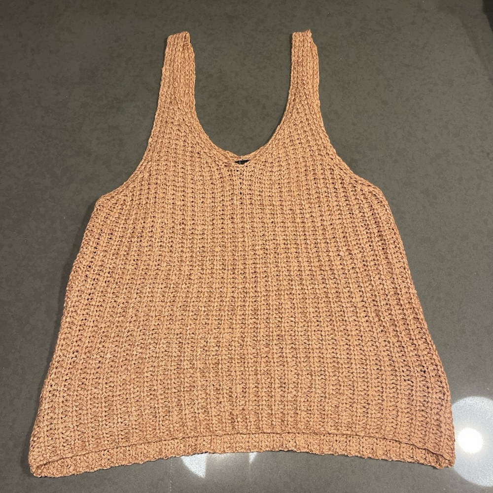 Women's Tan Knit Tank Top